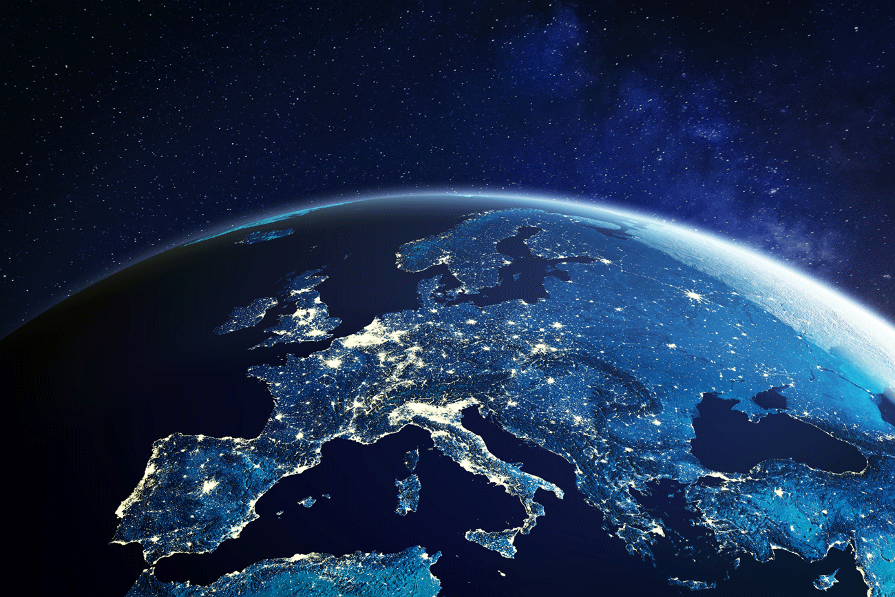 Europa aus dem Weltraum betrachtet - Symbolbild für Export